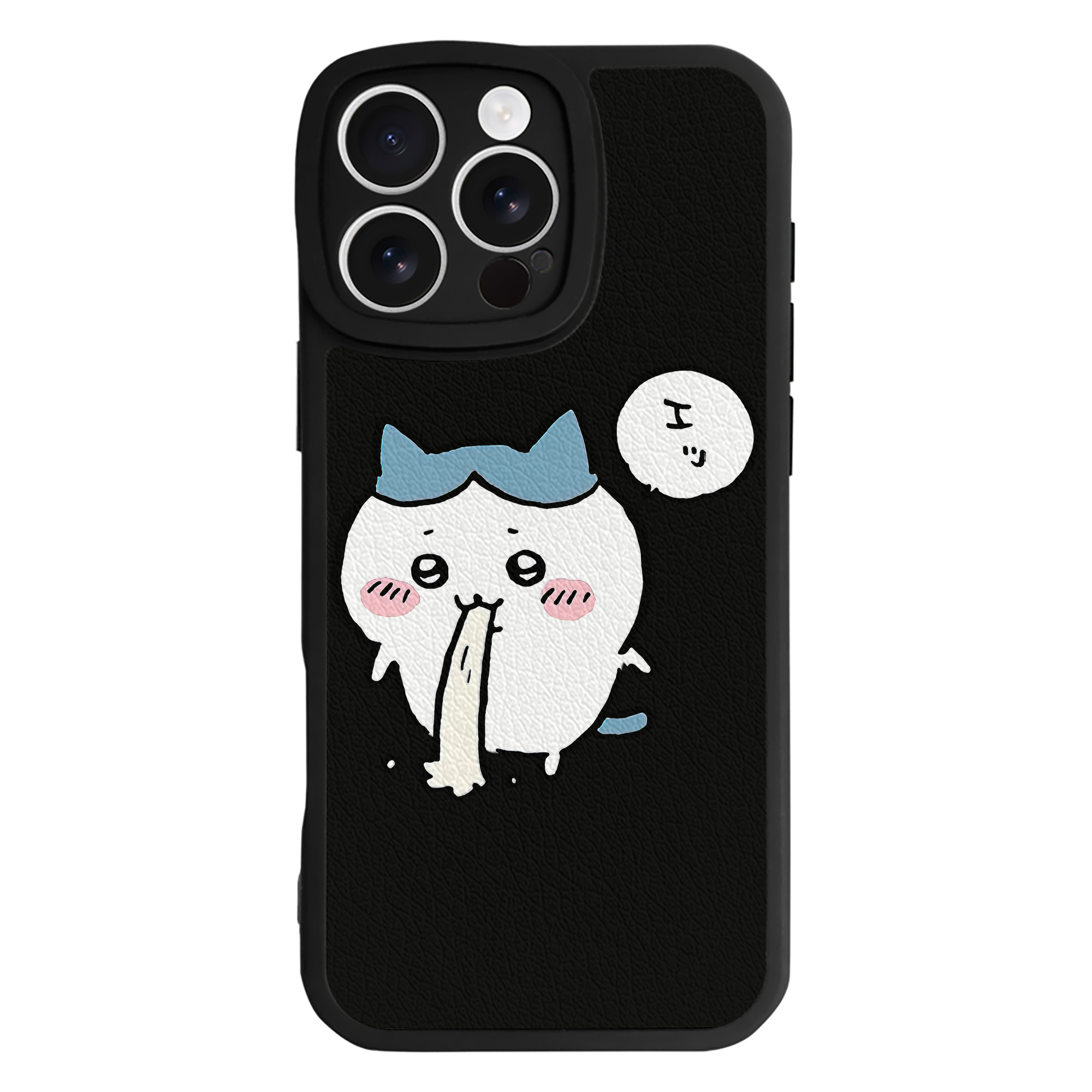 （画像用） ちいかわ ハチワレ Chii-kawa hachiware 【iPhone 16シリーズ対応】シリコンスマホケース（レザー調） 材質：シリコン
